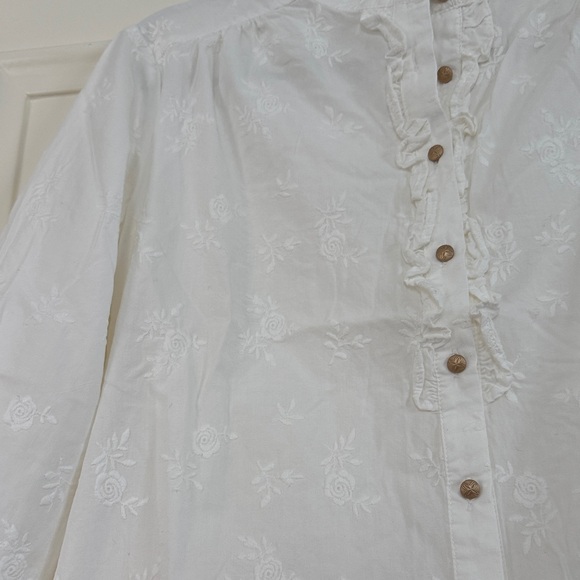 White Ruffled Blouse - Picture 5 of 9